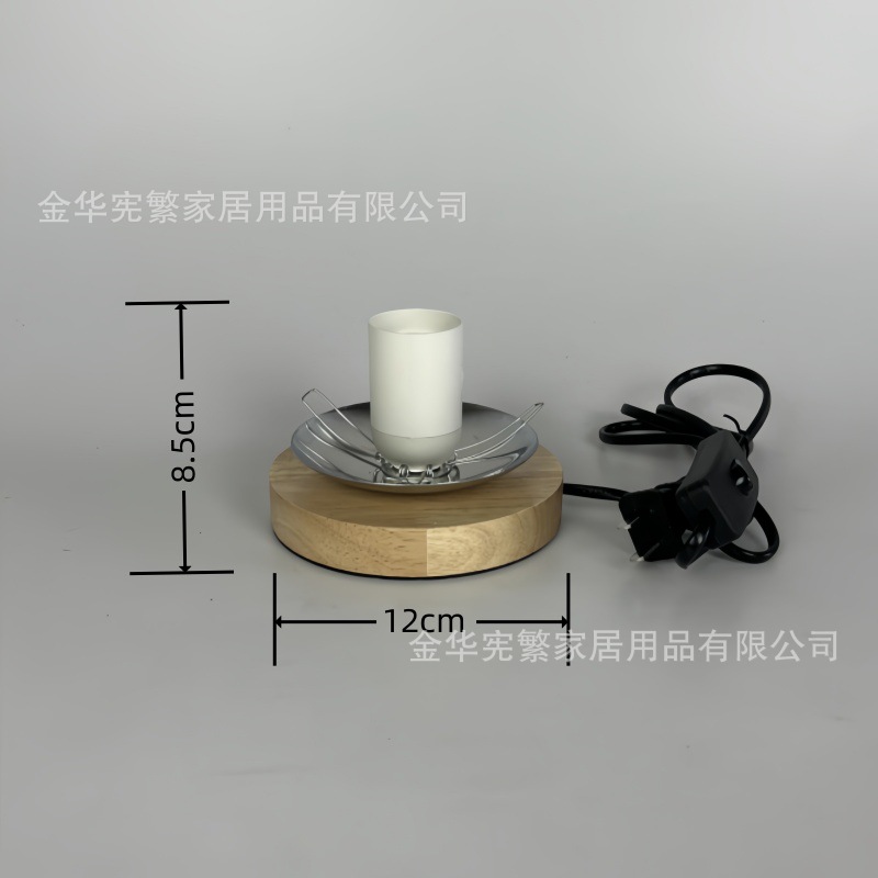 [Xianfan] lámpara de madera base de madera empalme madera de caucho creativo accesorios de lámpara DIY E27 con cable de interruptor