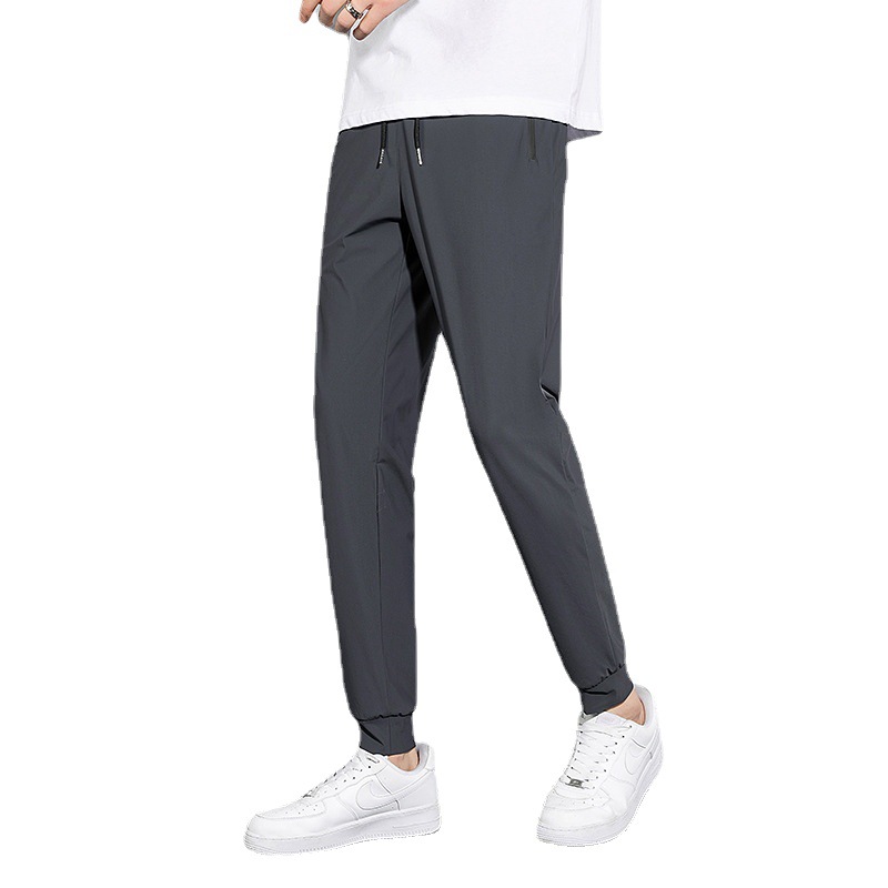 Pantalones de seda de hielo pantalones casuales de los hombres delgados verano 2022 nuevos deportes de secado rápido más los pantalones flacos del tamaño