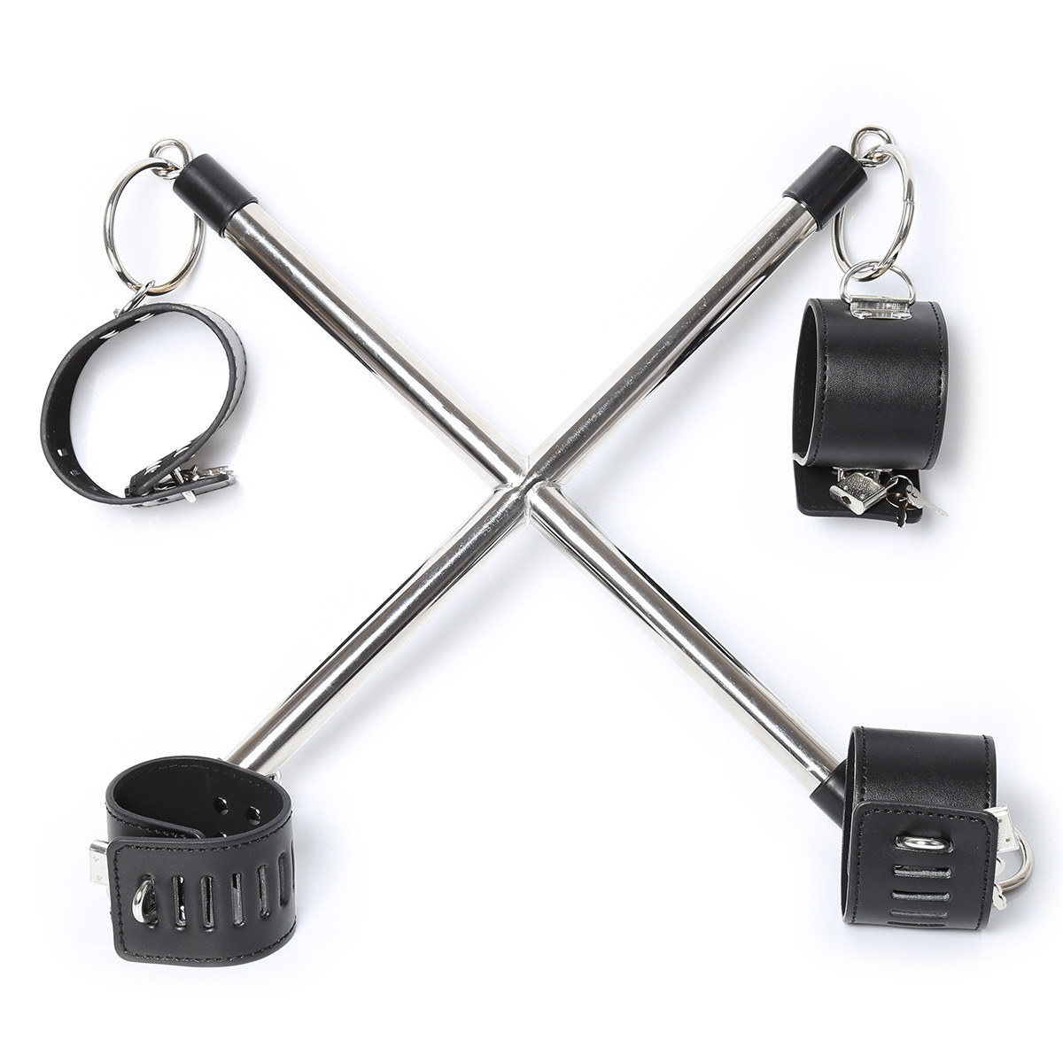 Tienda de la fábrica al por mayor Cruz vinculante tubo de acero con cerradura mano brazalete de acero inoxidable rápido femenino instrumento musical productos del sexo