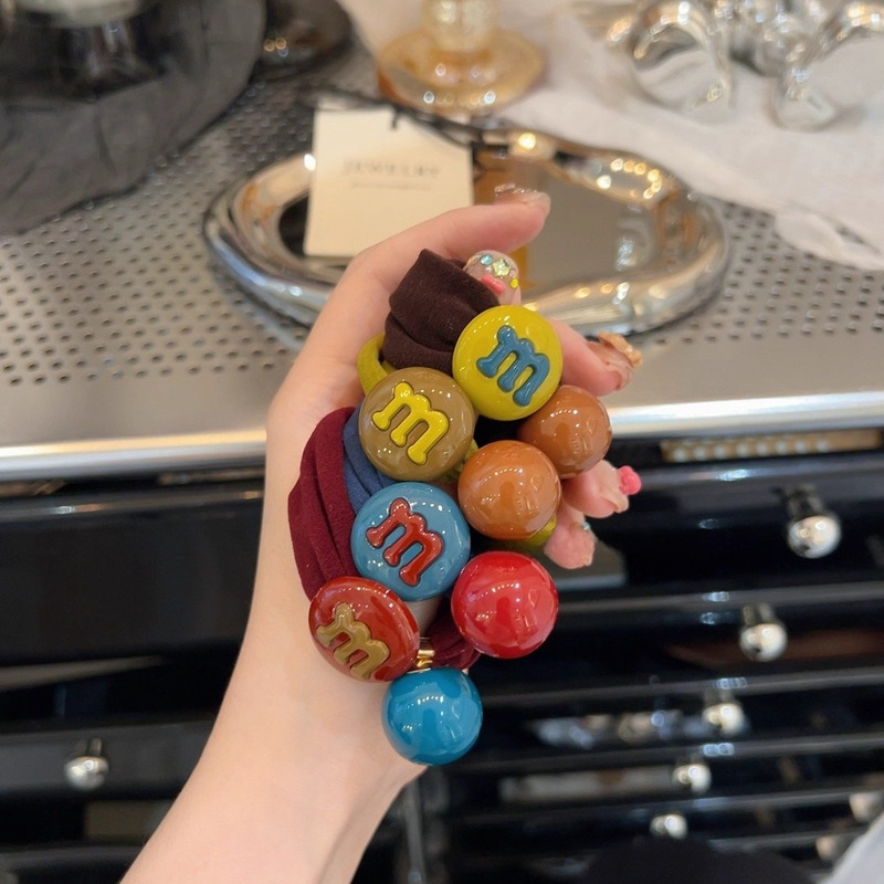 Autumn and Winter New Candy-Colored High-End Hair Ties That Do Not Hurt Hair, Towel Rings, Durable Hair Ropes, Rubber Bands, Girls' Leather Cases