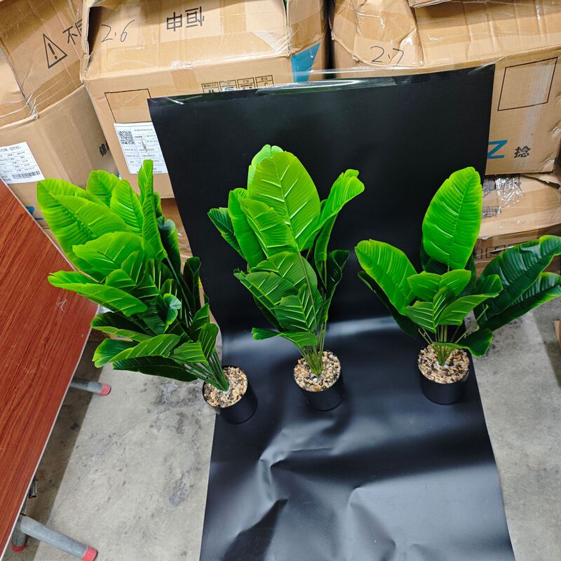 国境を越えた新しい人工模擬緑の植物バナナの葉北欧スタイルの床置き盆栽ホームリビングルームの装飾結婚式の造花|undefined