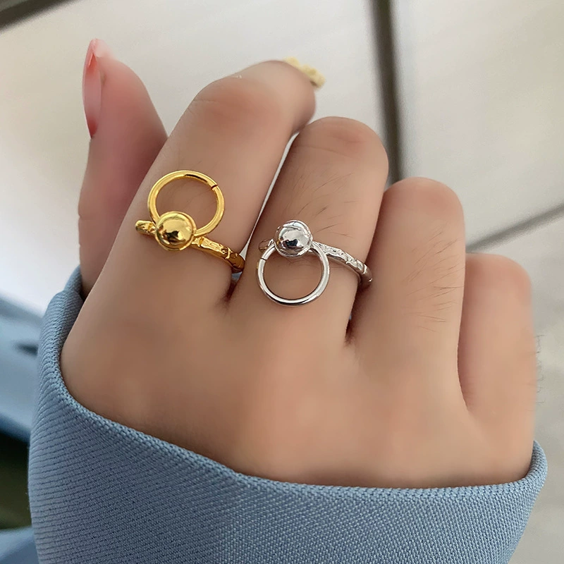 Fashionable creative ring, trend accessory, Korean style, simple and elegant design, on index finger, internet celebrity