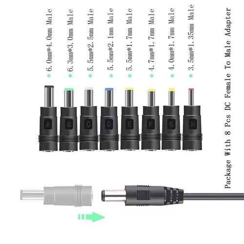 Manufacturer Direct Sale DC Adapter Converter 8-Pin Set Laptop Adapter Connector 5.5*2.1 Multi-Function Power Converter