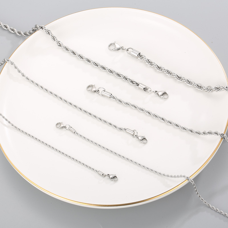304 Stainless Steel Pendant Material Necklace Classification Hip-hop Twist Titanium Steel Plating Necklace 1 Piece