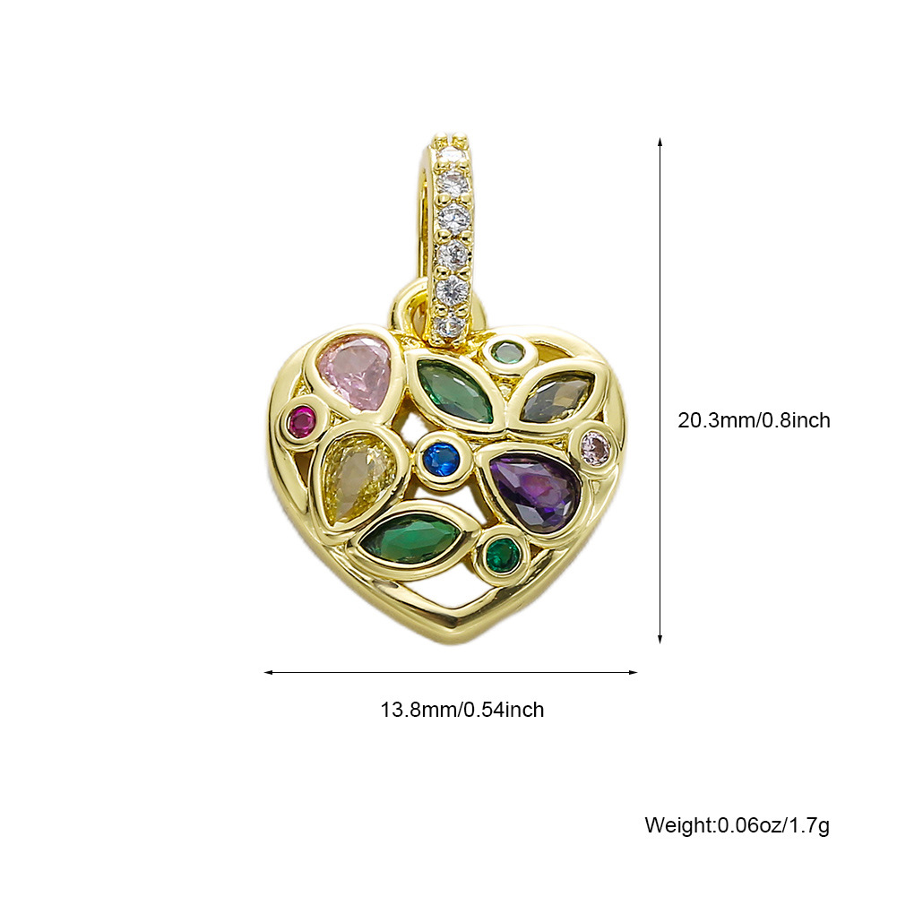 3g Weight Pendant Jewelry Making Type Zircon Inlay Material DIY Jewelry Accessories Classification 1 Piece Quantity Copper Material Devil's Eye, Heart Shape Pattern All Seasons Season Plating Design Classic Style Style 1 Piece Copper Zircon Devil's Eye Heart Shape Pendant DIY Jewelry Accessories 9