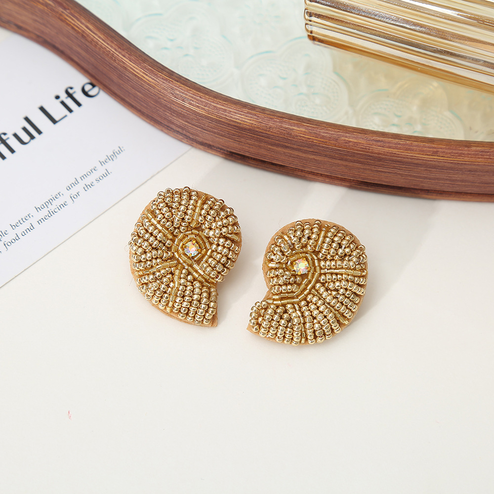 1 Pair Quantity 1 Pair IG Style Marine Style Starfish Shell Beaded Inlay Glass Rhinestones Drop Earrings Ear Studs