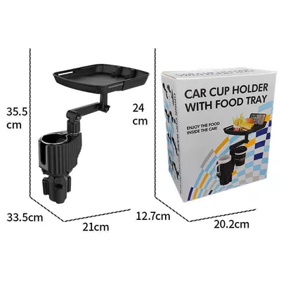 360-degree rotating tray car storage rack for drinks, burgers, and cups, small car dining table (Car cup holder/beverage holder) - cup-a01