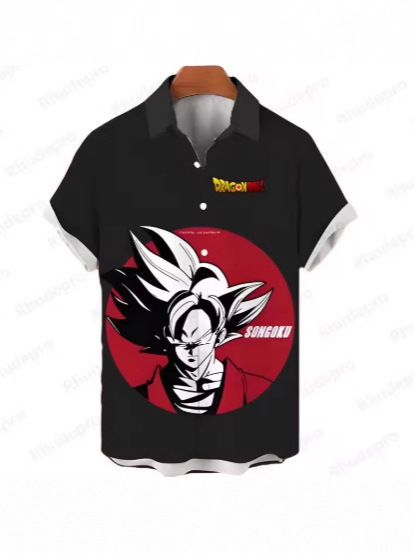 Vegeta - Dragon Ball Z Men's Shirt Harajuku Short Sleeve Shirt Surf Style Aesthetic Clothing Summer Casual Shirt