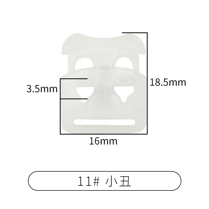 Rebecca primavera hebilla de plástico solo agujero ajuste botón campana tapa doble agujero hebilla de cuerda redonda negro cerdo hebilla de la nariz