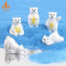 微景观北极熊动物摆件迷你海洋鱼缸造景装饰家居摆设树脂工艺品