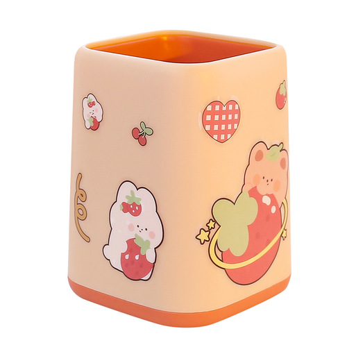 Cute cartoon pen holder for girls desktop large capacity pen barrel ins Japanese creative student office stationery storage box