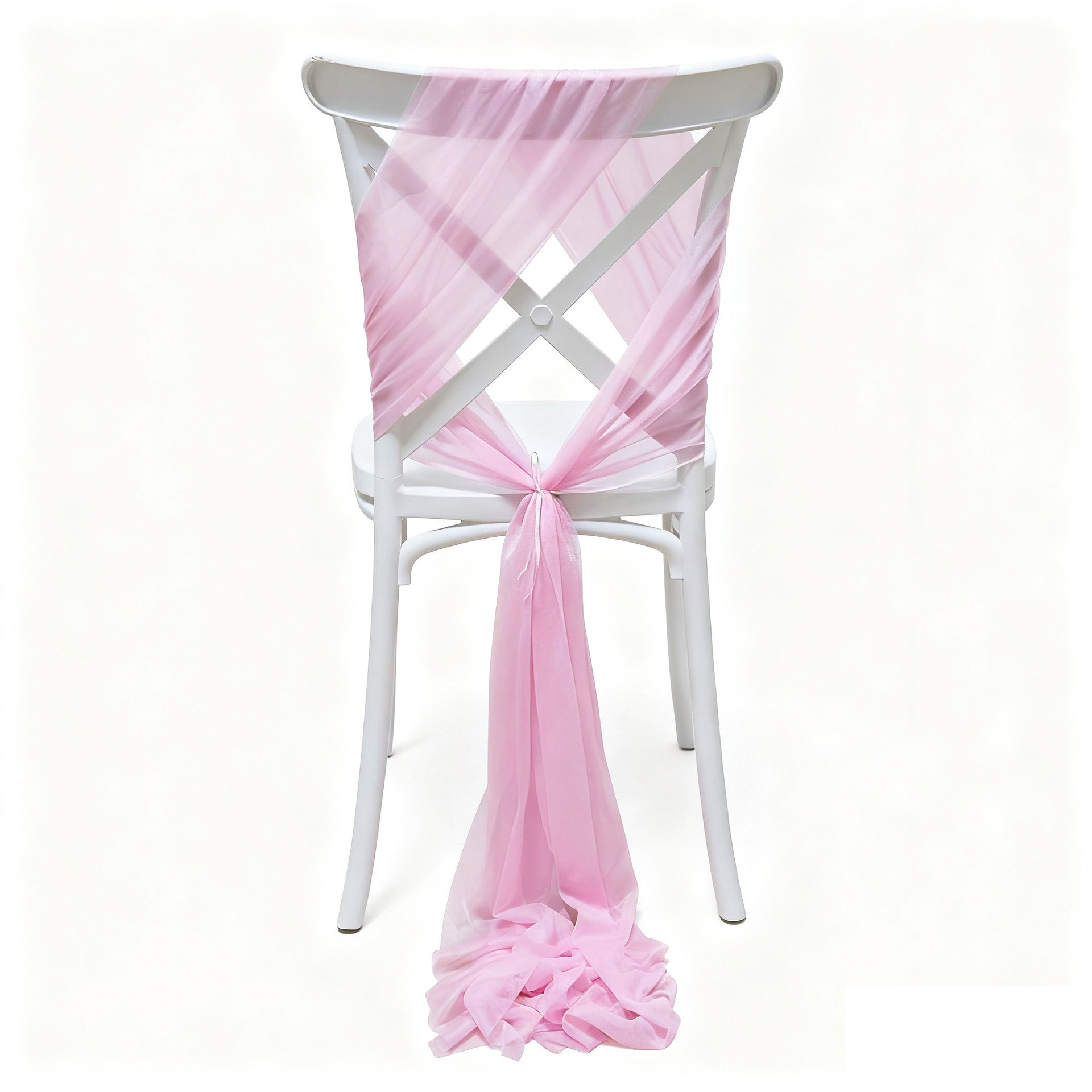 Sillas de belleza de tela cortina decoración de bodas de hotel cubierta de sillas de seda de bodas de chiffon correa