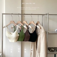 6606早春新款美背內衣女運動小吊帶少女抹胸固定杯裹胸無鋼圈文胸