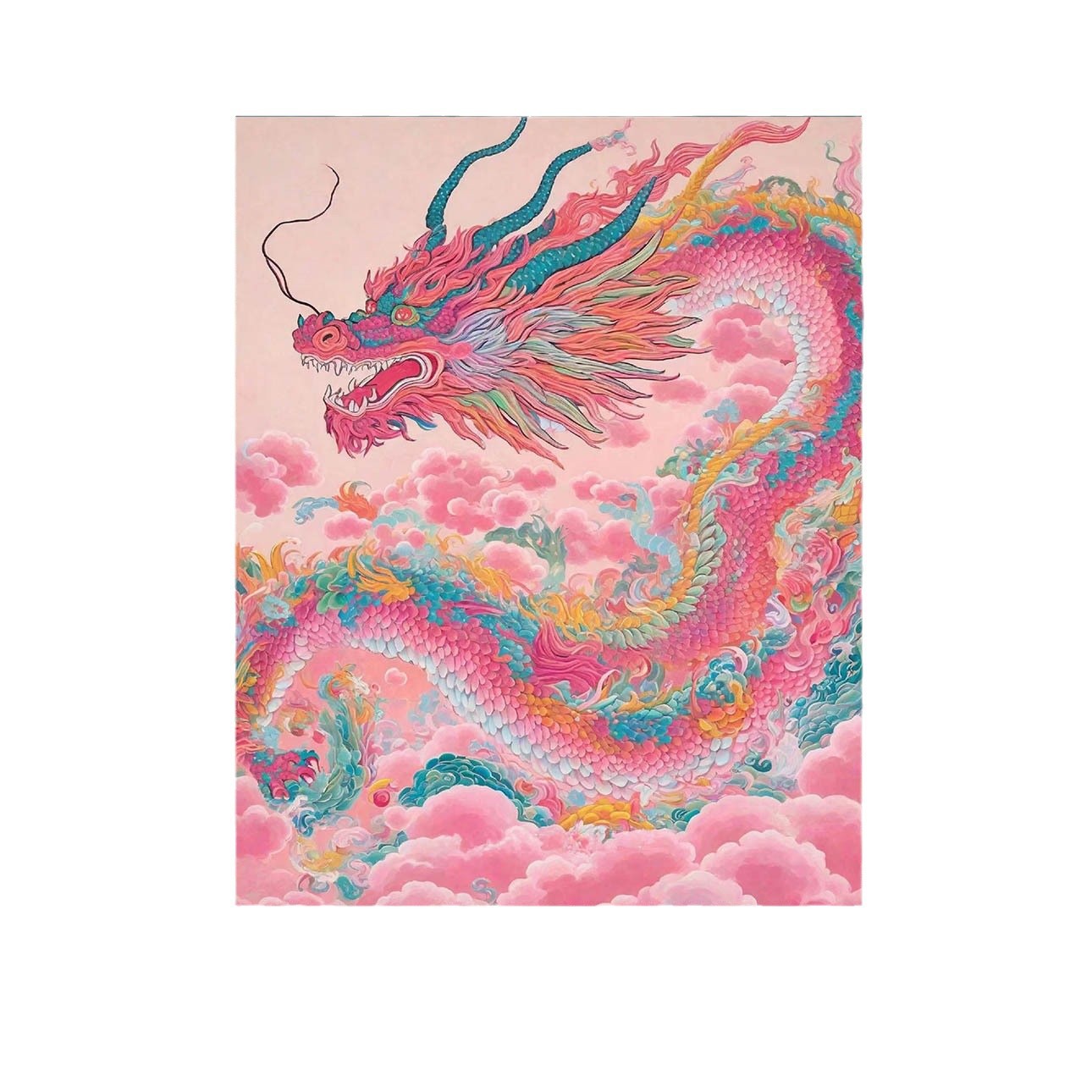 (autenticación original) Año del Dragón auspicioso pintura digital diy relleno a mano curación descompresión regalos de alto color