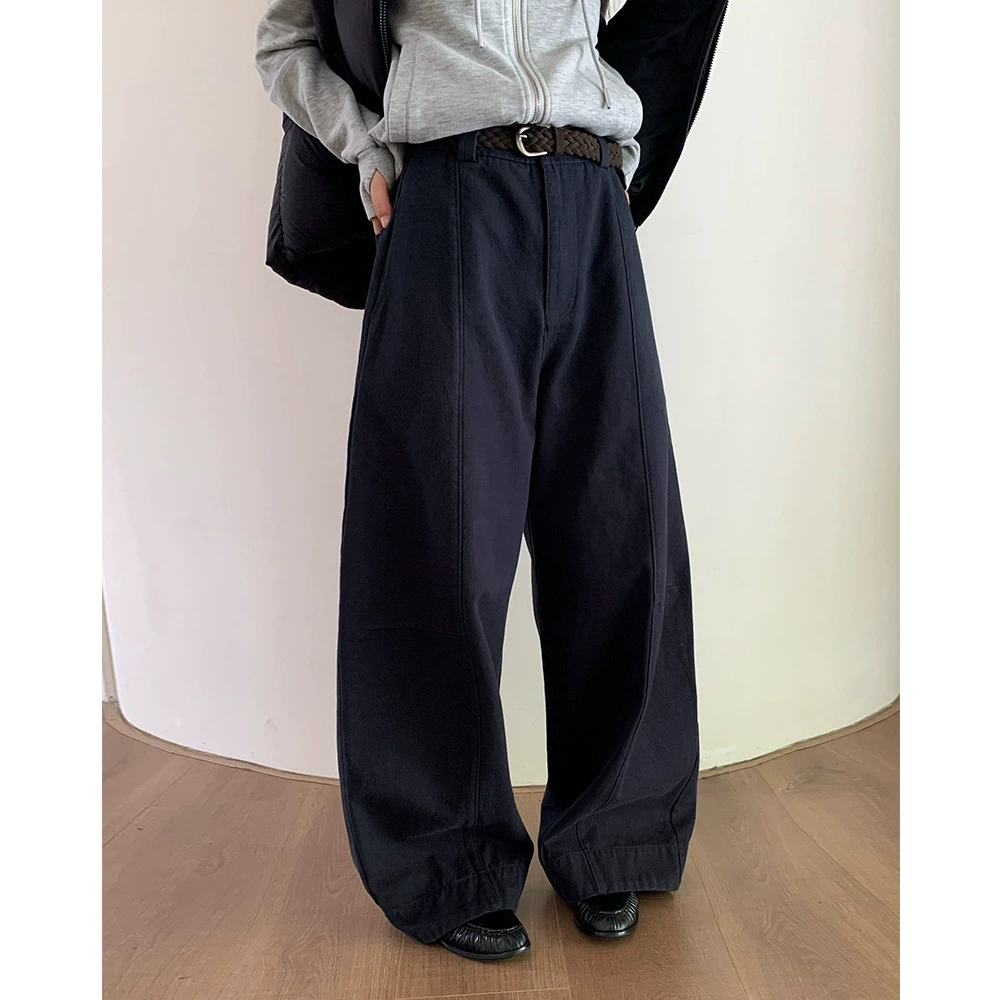Evertrue 2025 Autumn/Winter New Wide-Leg Pants for Women Korean Style Versatile Pure Cotton High-Waisted Long Pants 93585-1