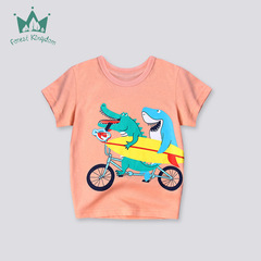 Wholesale Children's Clothing in European and American Style 2024 New Summer Children's Short Sleeve T-Shirt Casual Cotton Half Sleeve Top for Small Children 