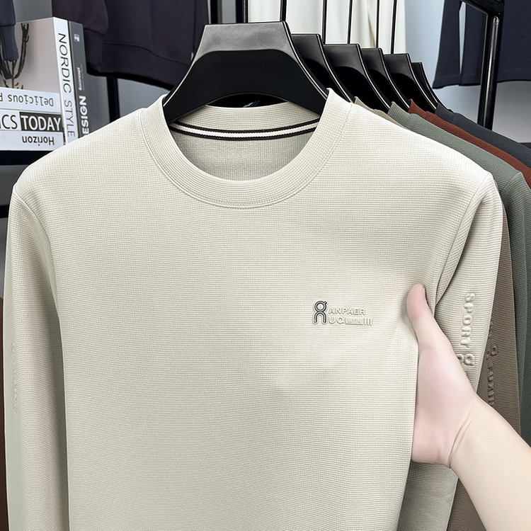 High-quality skin-friendly long-sleeve t-shirt for men, casual and loose-fitting, suitable for spring and autumn, round-neck base shirt, sweatshirt, suitable for middle-aged men High-quality skin-friendly long-sleeve t-shirt for men, casual and loose-fitting, suitable for spring and autumn, round-neck base shirt, sweatshirt, suitable for middle-aged men