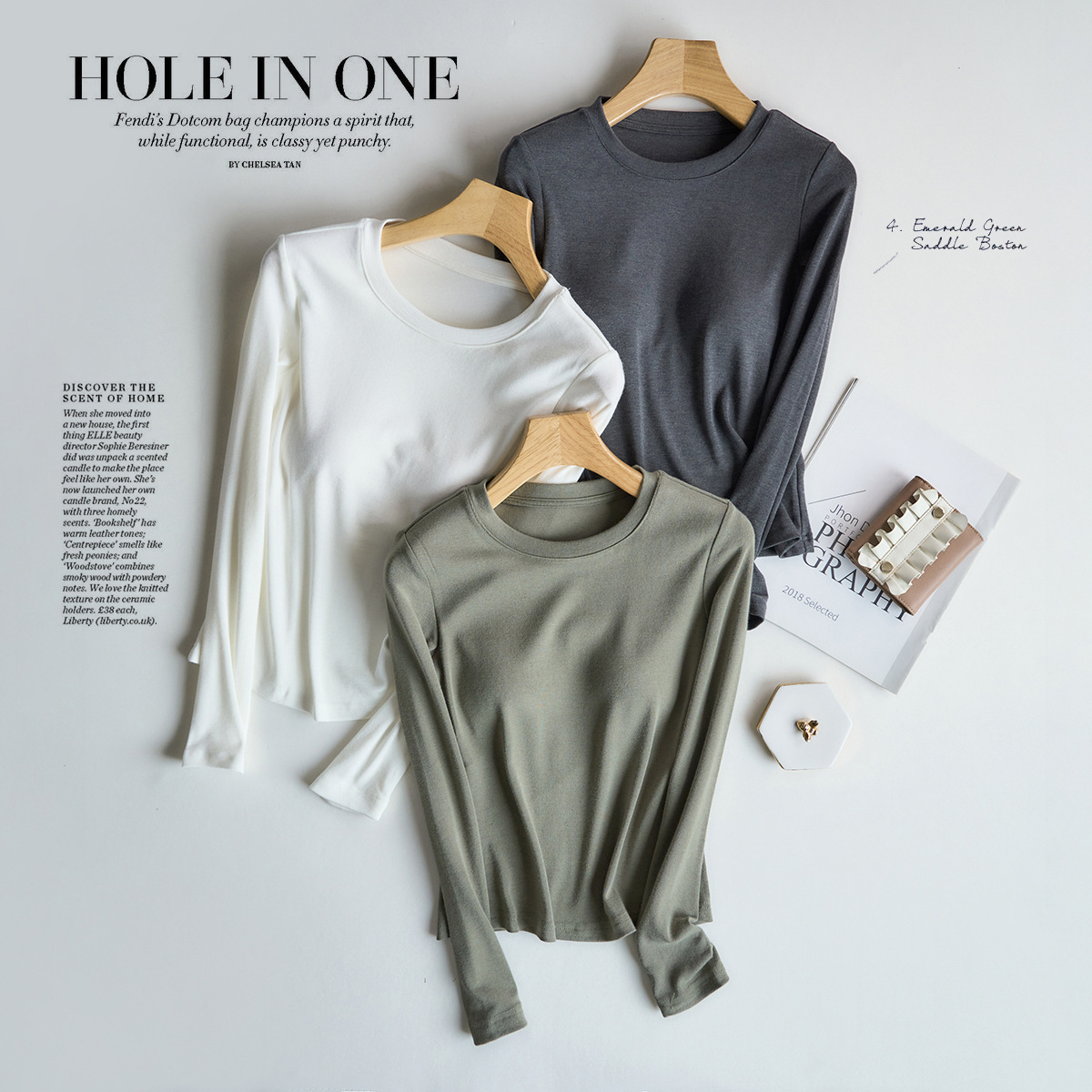 Solid Color Autumn and Winter Knitted Knitwear with Breast Pads, Versatile Long-Sleeved T-Shirt, Women's Round Neck Pullover, Slim Fit Inner Layering Shirt Top