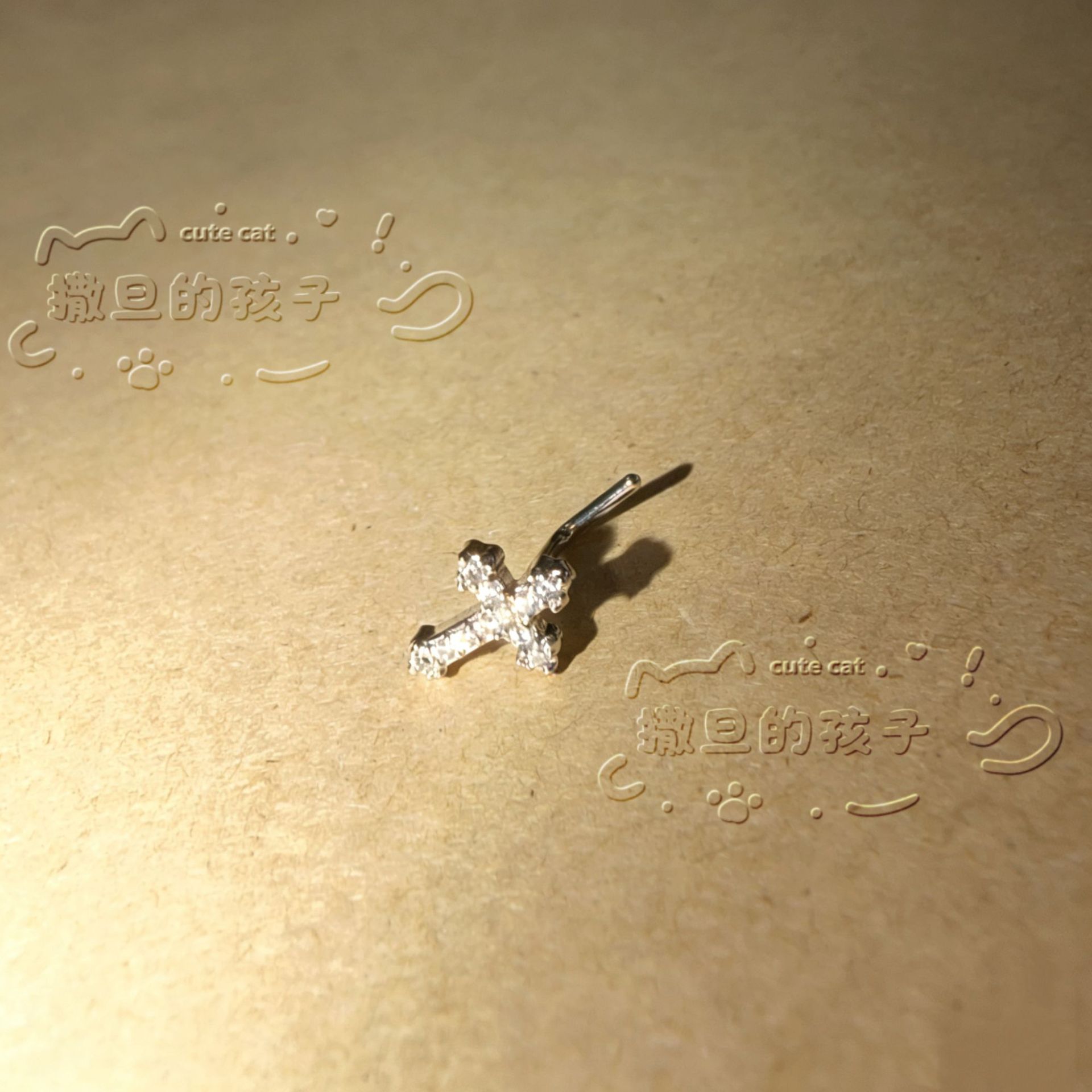 Satan's Children Cross Snow Mist L-Shaped Nose Stud Nose Ornament Piercing Jewelry detail image 5