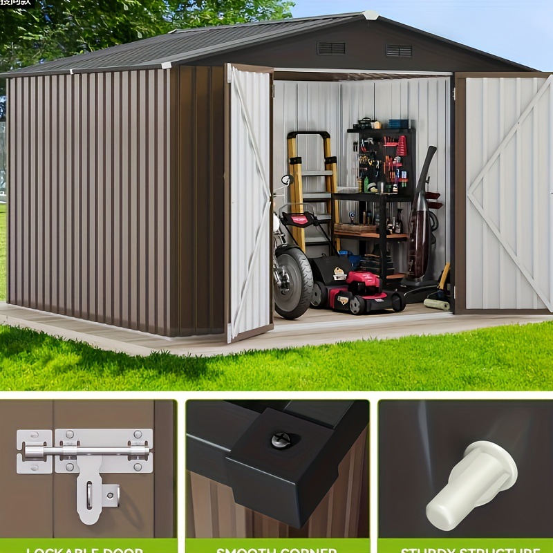 Balconera Large Metal Outdoor Storage Shed Heavy Duty Transfronterizo
