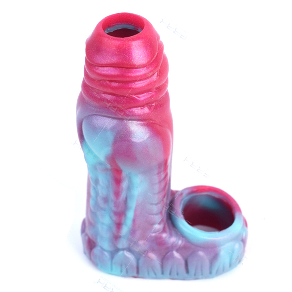 Frrk rojo dragón Pavo Real azul pene conjunto colección de hombres alargado extra grande pene conjunto Diente de lobo conjunto de juguetes sexuales para adultos