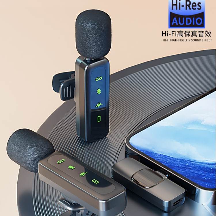 Nuevo micrófono de collar inalámbrico, micrófono L6, micrófono, uno para dos, Bluetooth inteligente, reducción de ruido, clip de collar de reverberación, micrófono