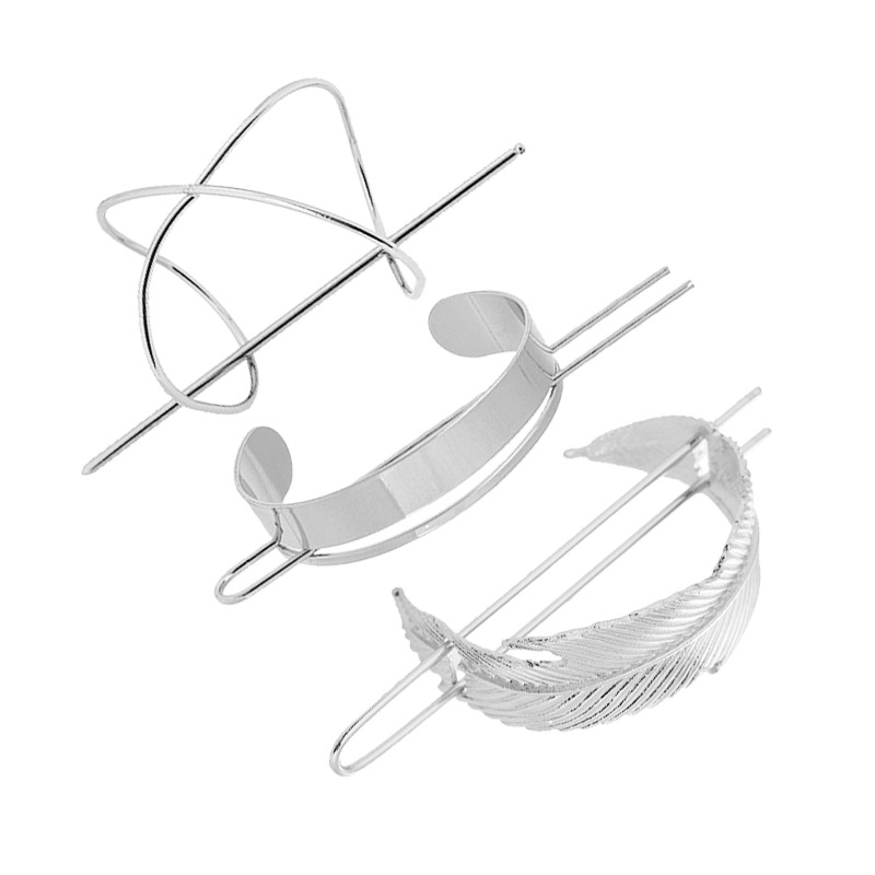 Suministro transfronterizo europeo y americano elegante horquilla traje deja pluma metal forma geométrica accesorios para el cabello tocado adulto