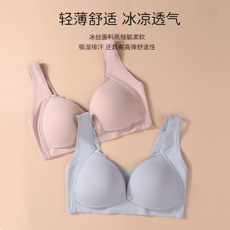 Nursing bra, push-up anti-sagging, front-opening maternity bra, special thin section for pregnancy, postpartum, breastfeeding women, summer