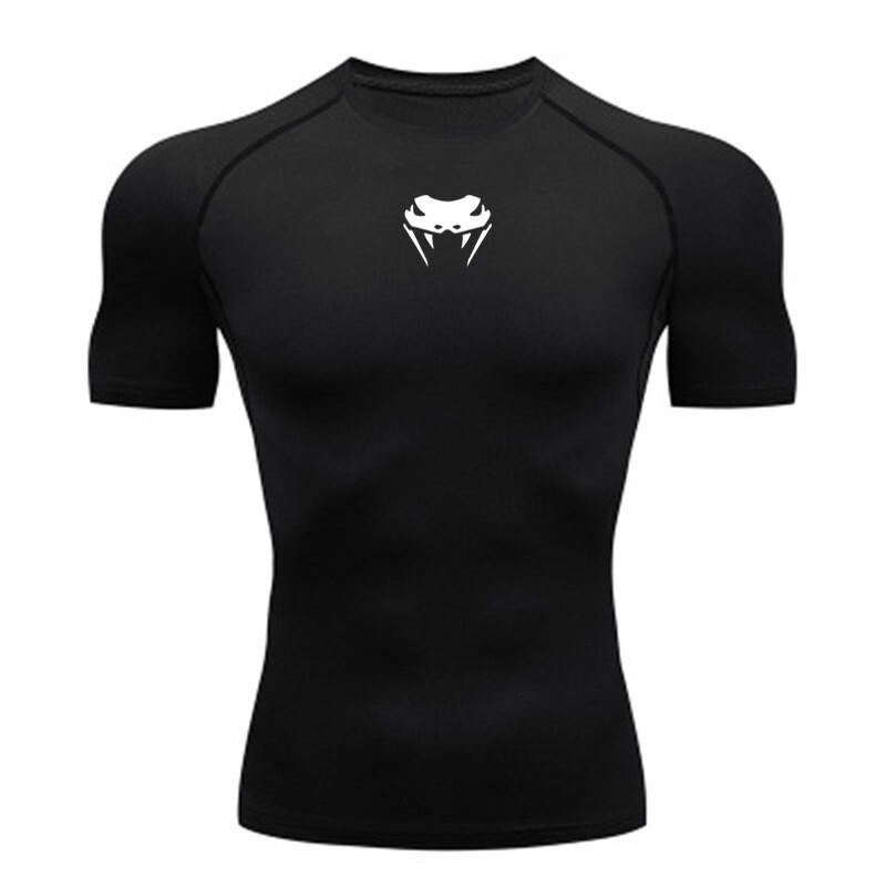Y2Ktemu Hot Men's T-Shirt Short Sleeve Quick-Drying Tight T-Shirt Shark Quick-Drying Gym Training Tights Sports