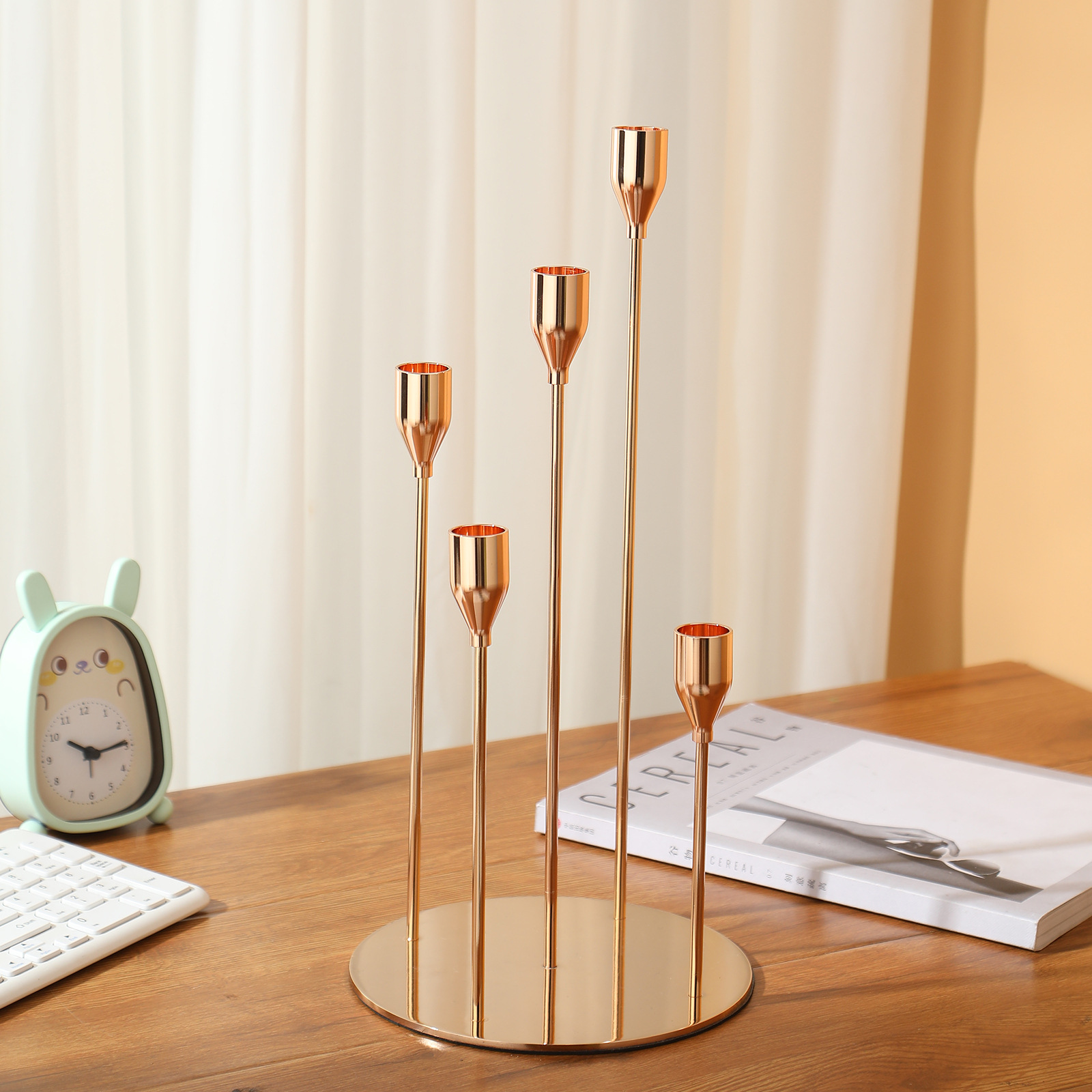 Wholesale iron multi -headed candlestick plating metal wedding…