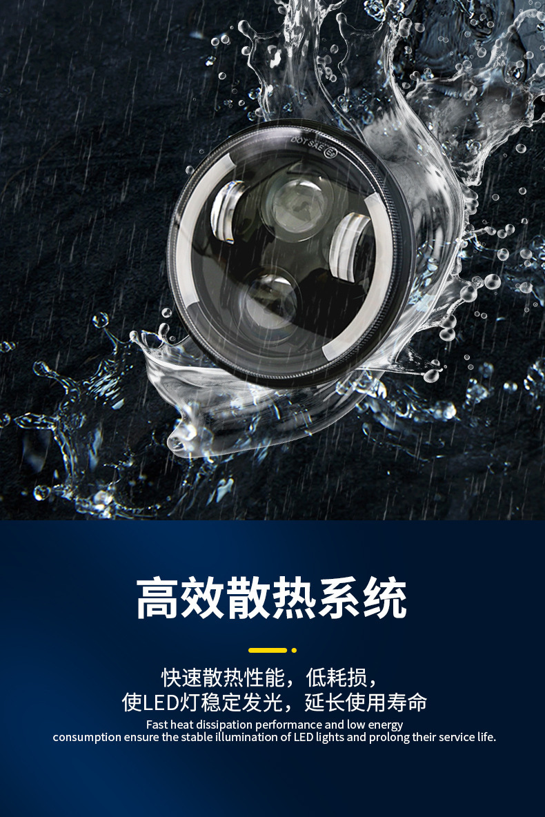 Cross-Border Popular Led Headlights 5.75inch Angel Eye Modified Lights for Motorcycles and Electric Vehicles Modified Front Headlights