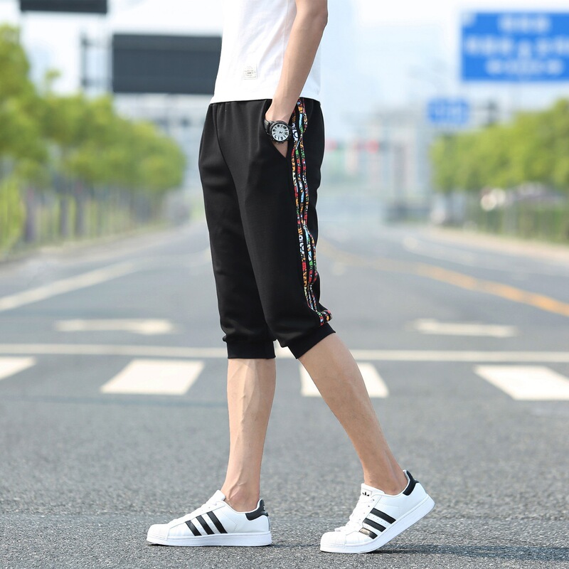Korean Men's Sports Leisure 7-point Short Pants Summer Fashionable Summer Pants Half Leg Small Feet 6-point Telecontrop Men's Half Pants