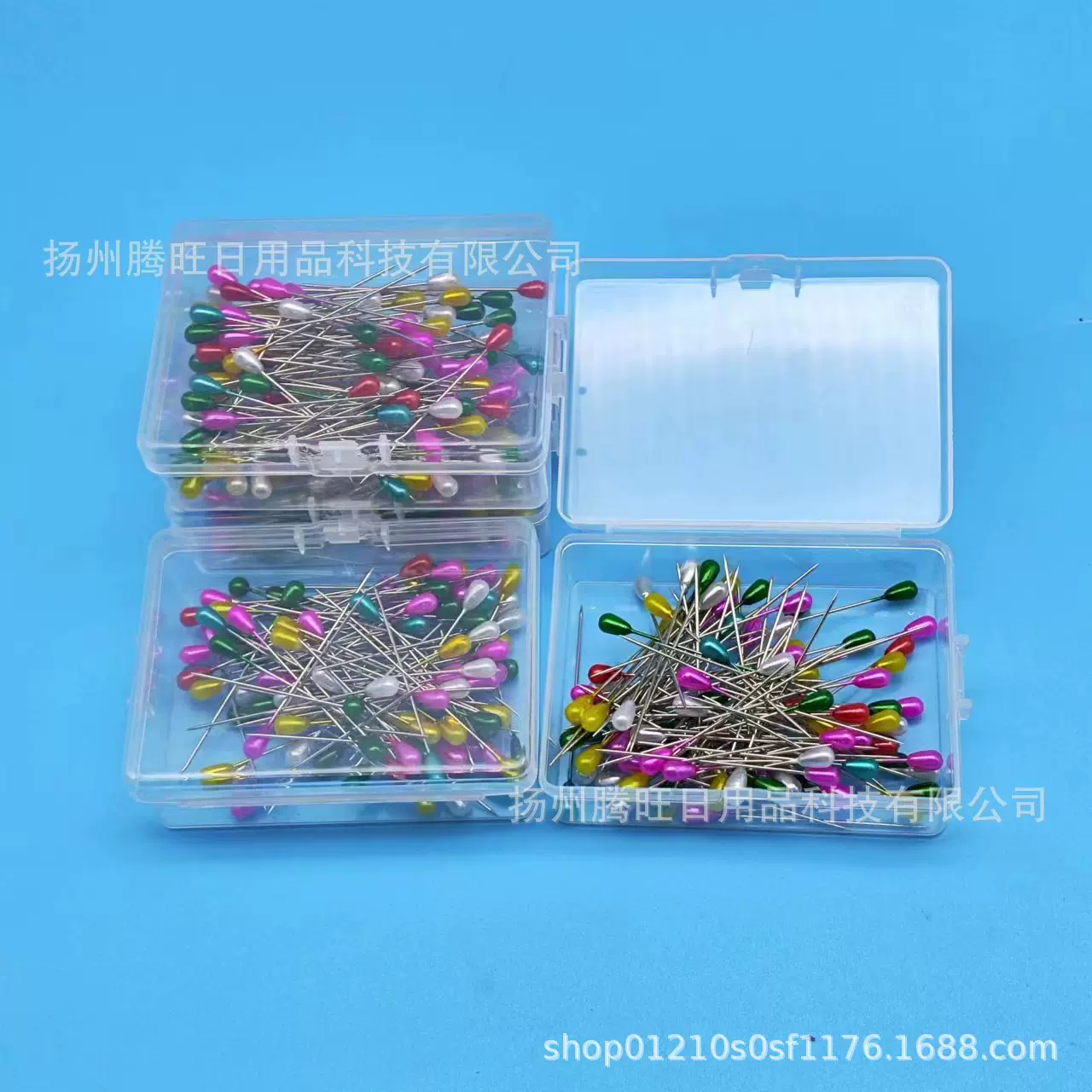 彩色高品质100枚多彩55mm梨形珠光针大头针梨形针 缝纫裁剪定位针