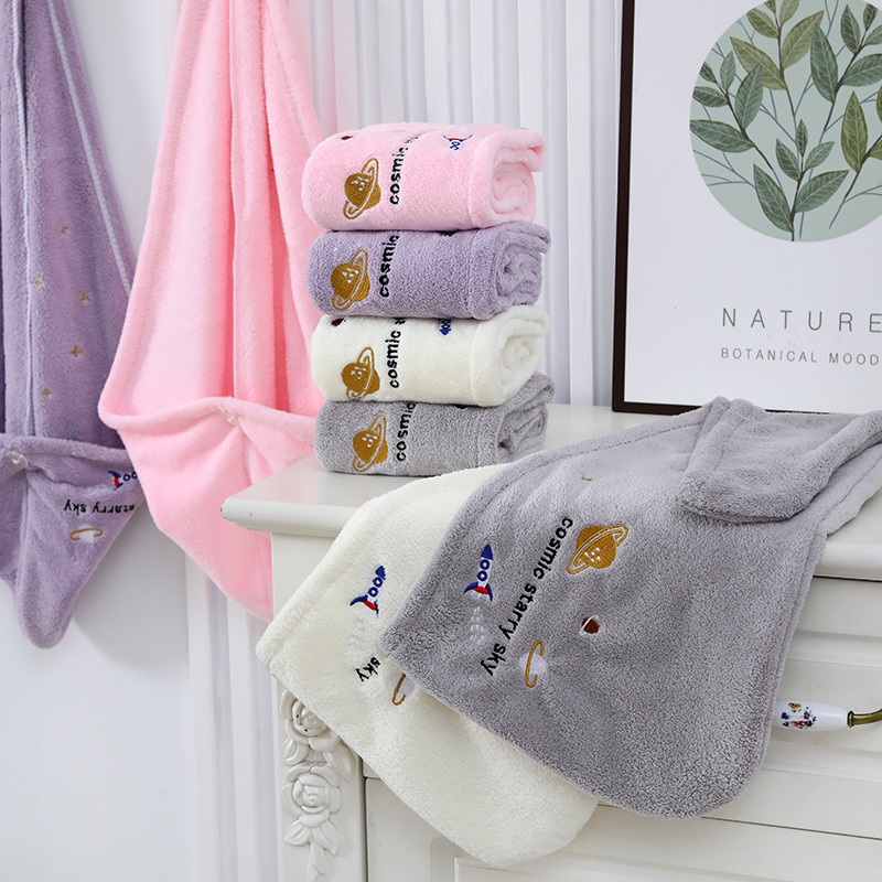 Dry hair hat rocket planet embroidery taffeta bath cap dry hair hat with absorbent water daily necessities dry hair hat