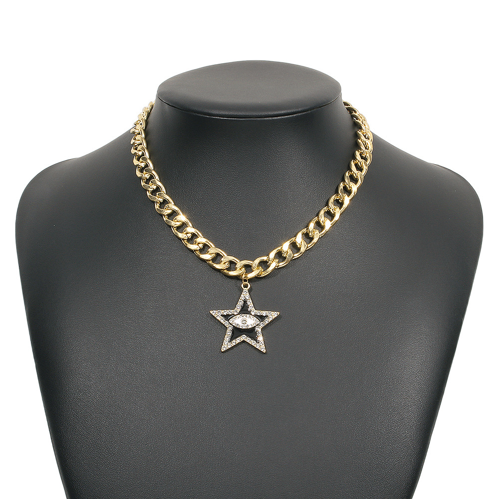 Wholesale Jewelry Five-pointed Star Shape Eye Pendant Necklace Nihaojewelry display picture 10