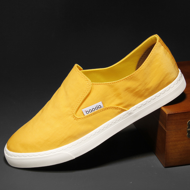 Men's Breathable Canvas Loafers Comfortable Slip On Driving Shoes_voghion.com