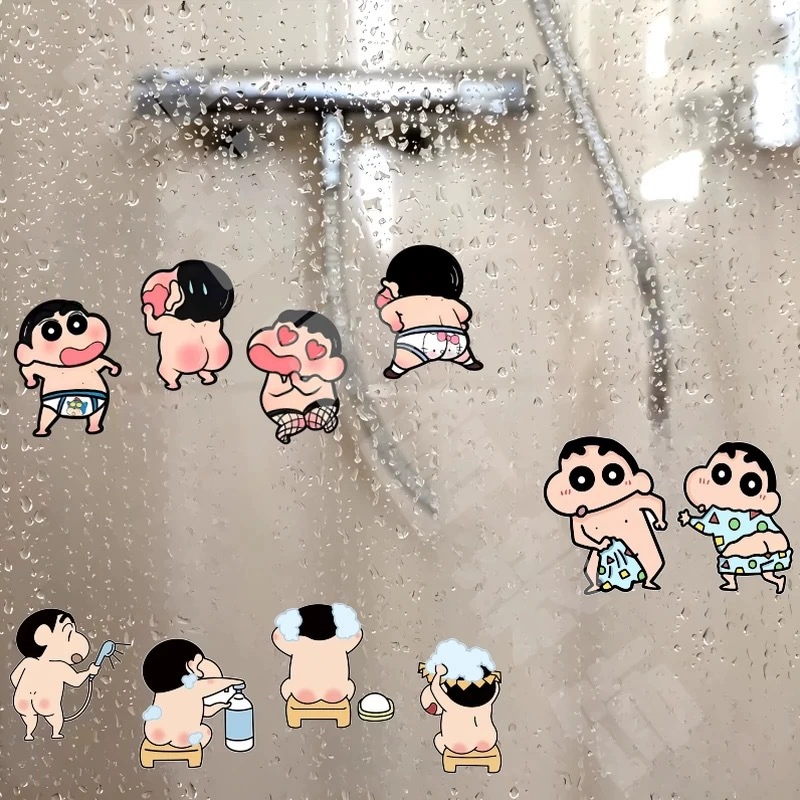 Crayon Shinchan мультфильм наклейка автомобиля электромобиль настенная наклейка для ванной унитаз туалет плитка для дома водонепроницаемая декоративная наклейка