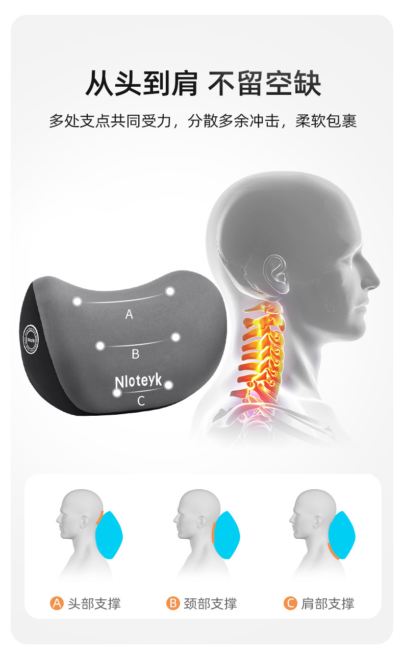 Cross-Border Car Lumbar Support Cushion, Car Seat Lumbar Pad, Backrest Cushion, Car Headrest, Neck Pillow