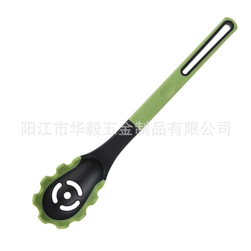 新品硅胶厨具套装双色硅胶手柄铲勺不粘锅铲子套组食品级漏勺厂家|undefined