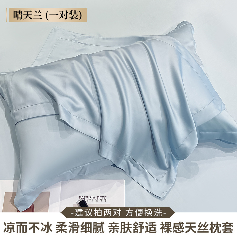 Funda de almohada de verano Tensi, un par de seda de doble cara, seda de hielo de rama alta, juego frío 48x74cm, lujo ligero