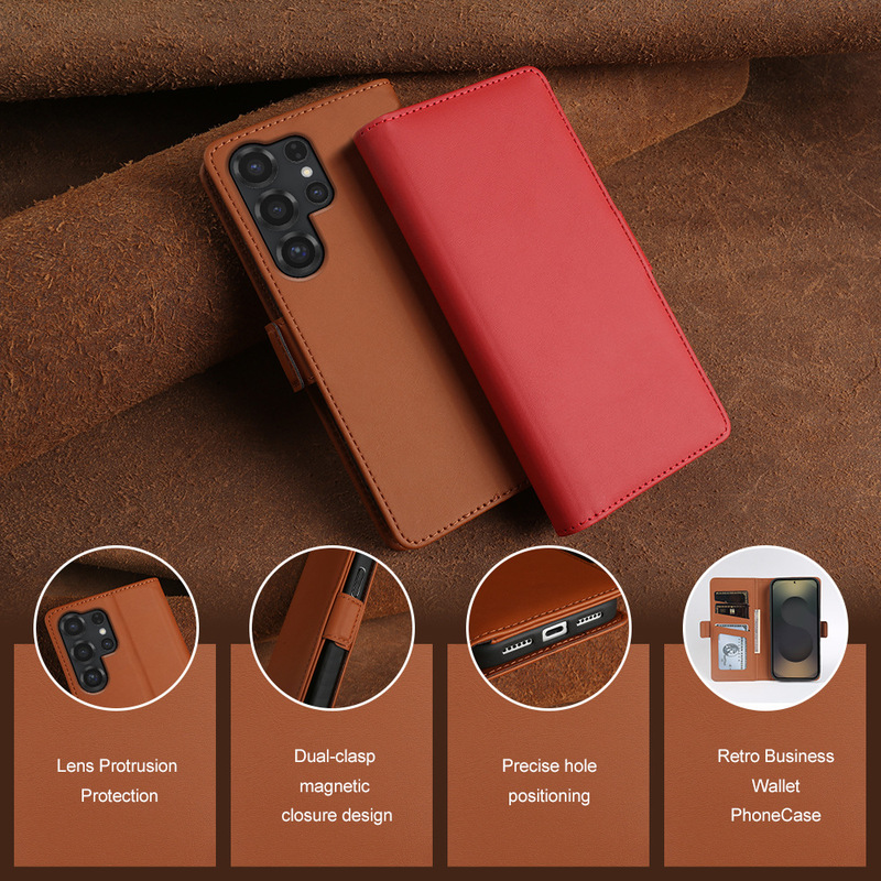 Suitable for Samsung Galaxy S25 Ultra Flip-Top Leather Phone Case Book-Style Cover Protection