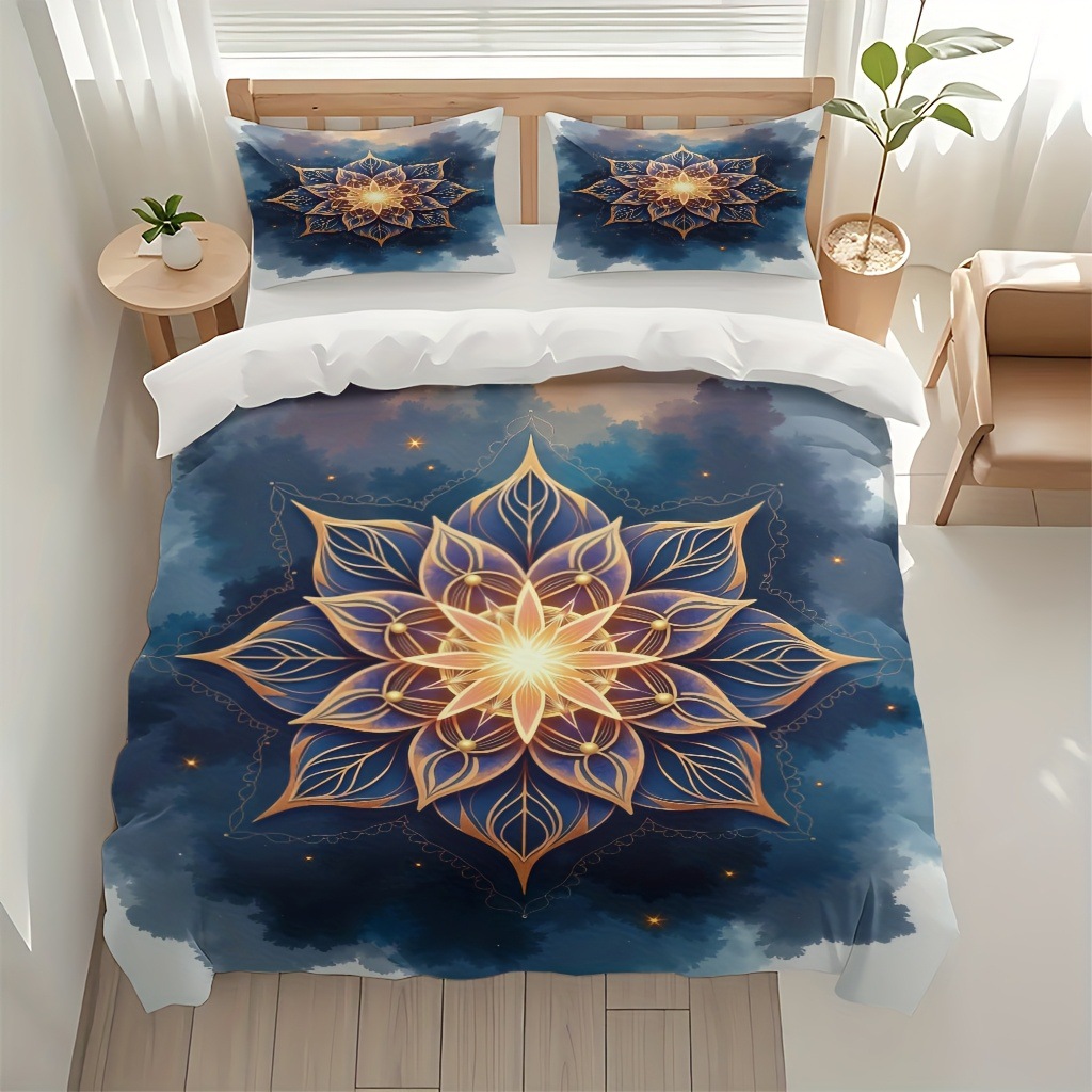 Transfronterizo textil para el hogar Mandala impresión digital quilt kit suave piel transpirable portador TEMU / JIT