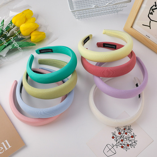 Hairband female forest fairy Internet celebrity solid color sweet versatile sponge wide-brimmed headband Korean version simple face wash hair accessory