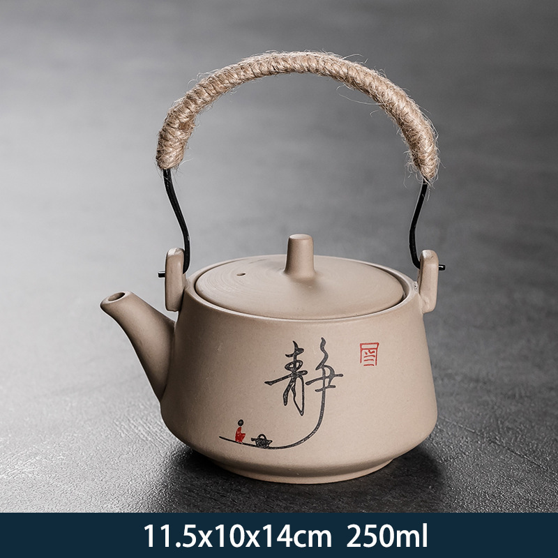 Teapot Teapot Ceramic Tea Set Staucer Household Handmade Single Pot Chinese Style Simple Ceramic Teapot Handle Pot Teapot Teapot Ceramic Tea Set Staucer Household Handmade Single Pot Chinese Style Simple Ceramic Teapot Handle Pot