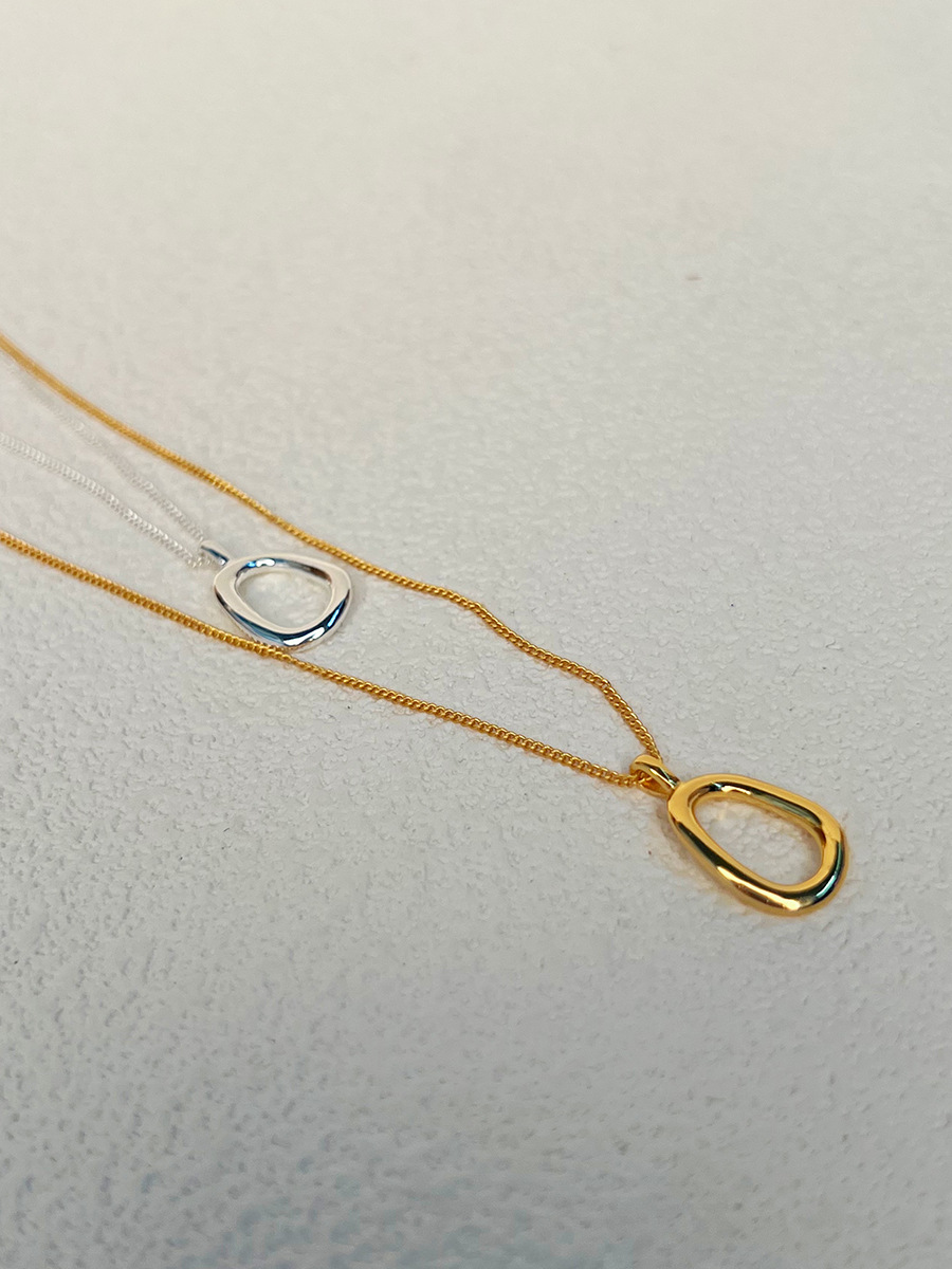 10g Weight Pendant Necklace Classification 1 Piece Quantity Simple Style Oval Sterling Silver Plating Pendant Necklace