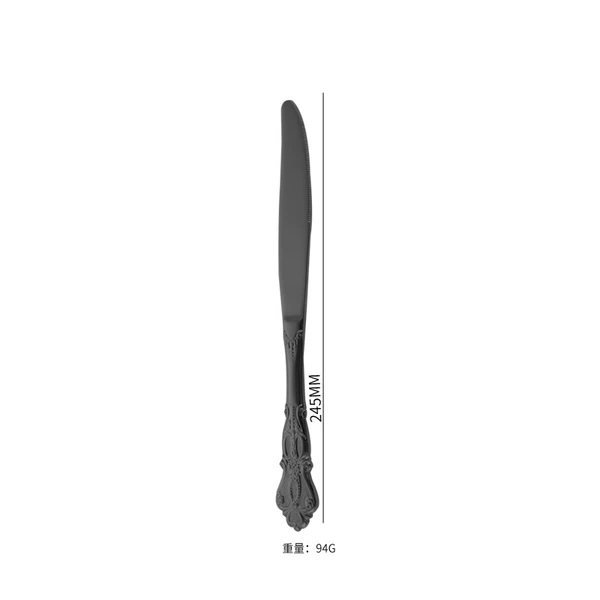 Matte black meal knife