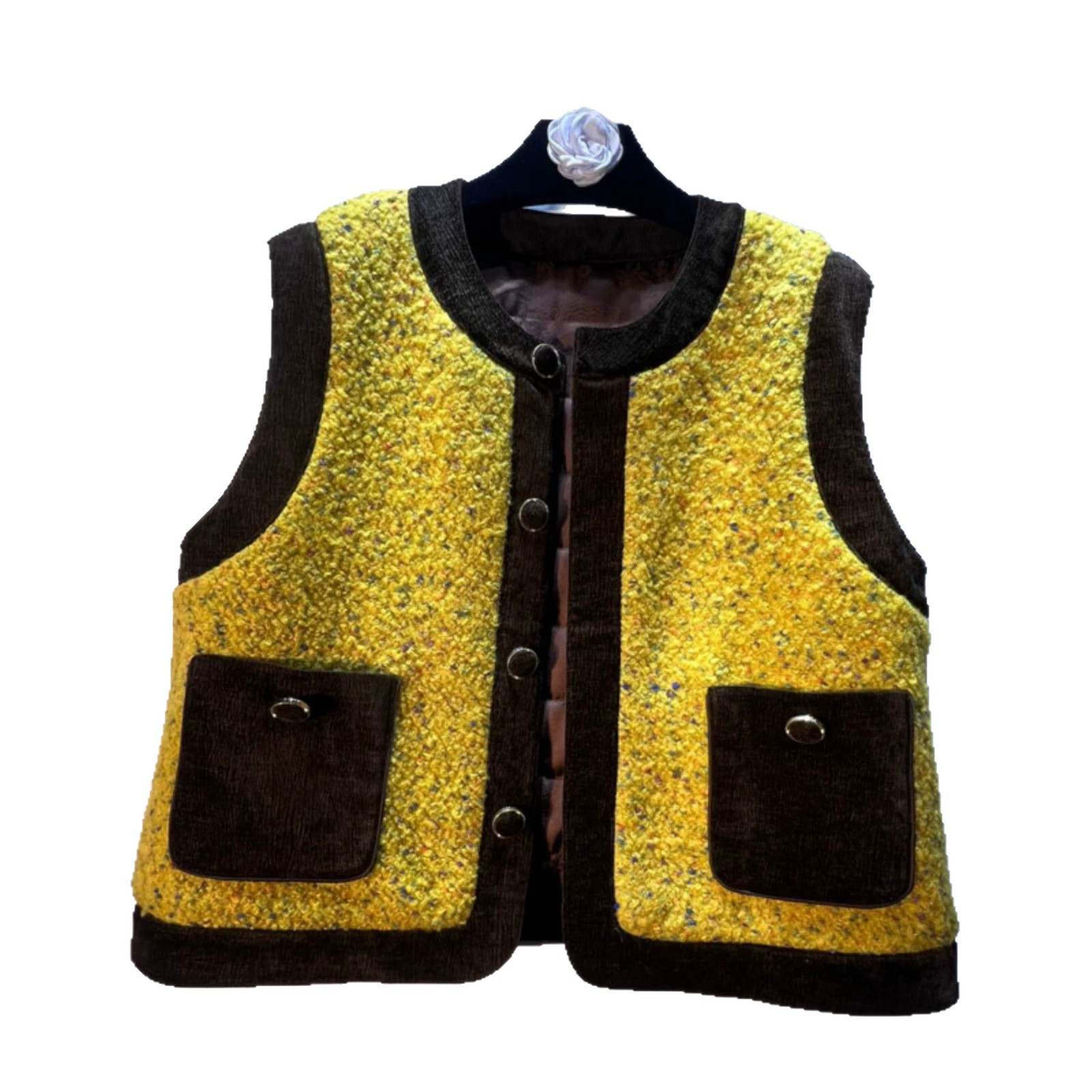 Estación europea de otoño 2026 nuevo tween grueso empalme de cordillera universal cuello redondo algodón entrelazado grueso clip caballo hombro de mujer image 5