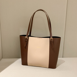 New Korean version of color-blocking large capacity tote bag for women fashion portable casual spring women bag fashionable shoulder bag