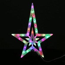 创意LED蓝白双闪五角星星窗帘灯 冰条灯 串婚庆圣诞节日装饰彩灯
