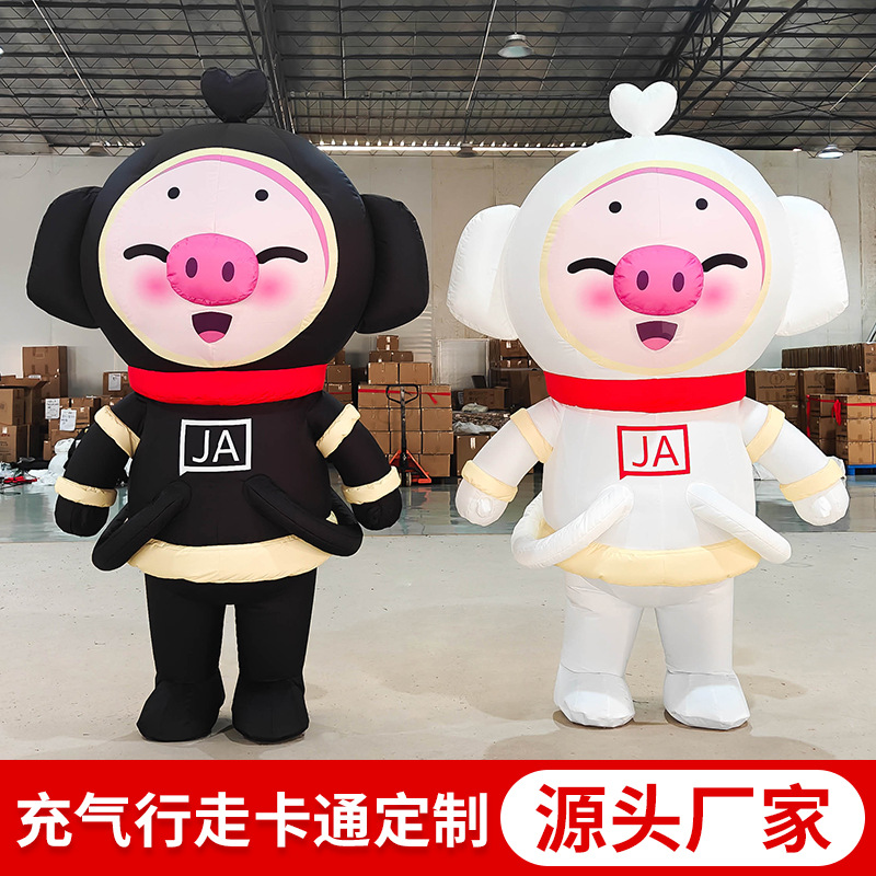 卡通人偶服装充气猪猪侠行走可爱麦兜小猪公仔玩偶服表演头套道具